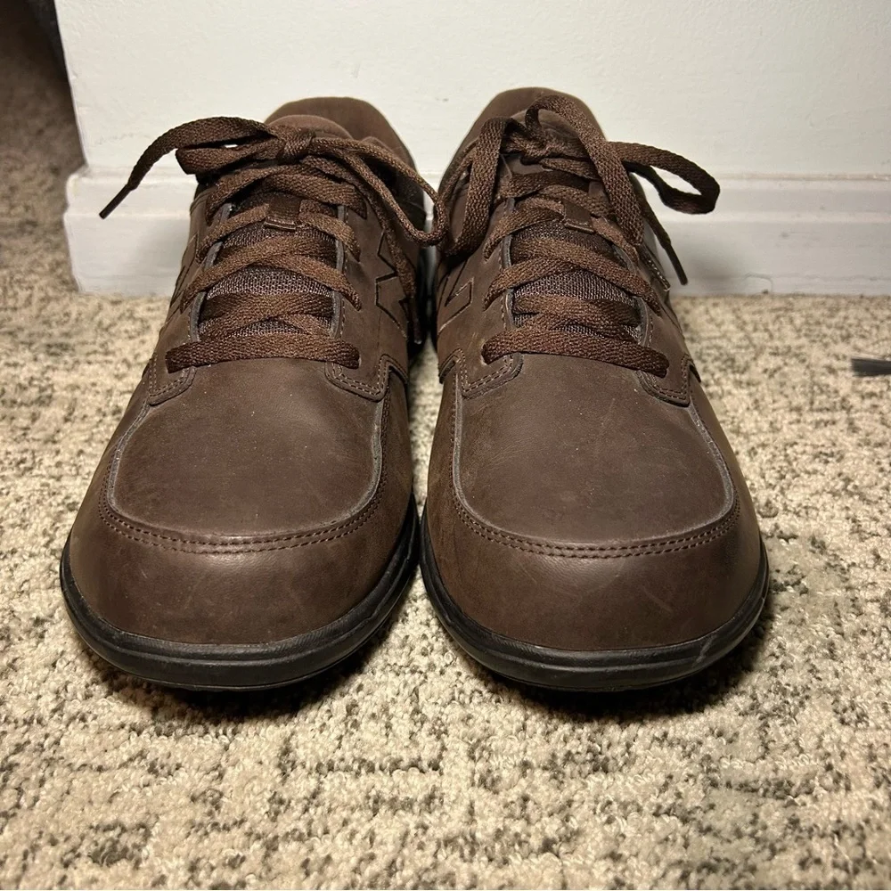 New Balance Brown Leather Mw813 Lace-Up Walking Shoes Size 10.5